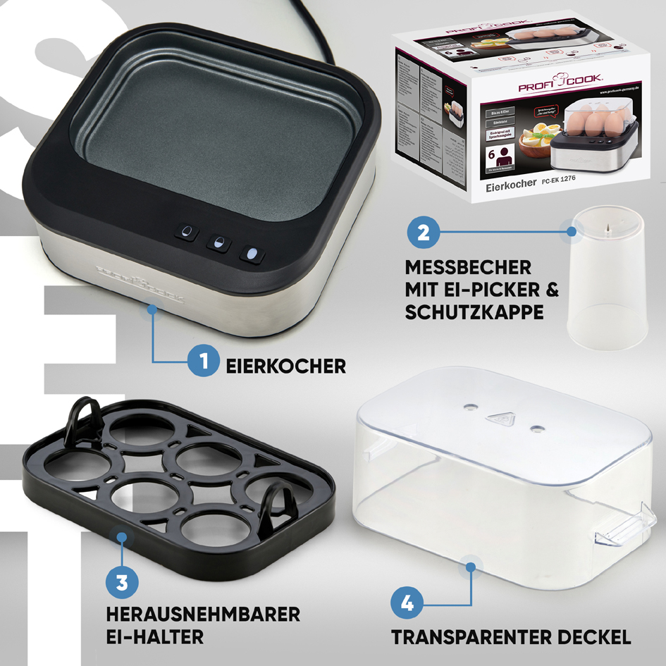Cuiseur à oeufs PC-EK 1276, contenu