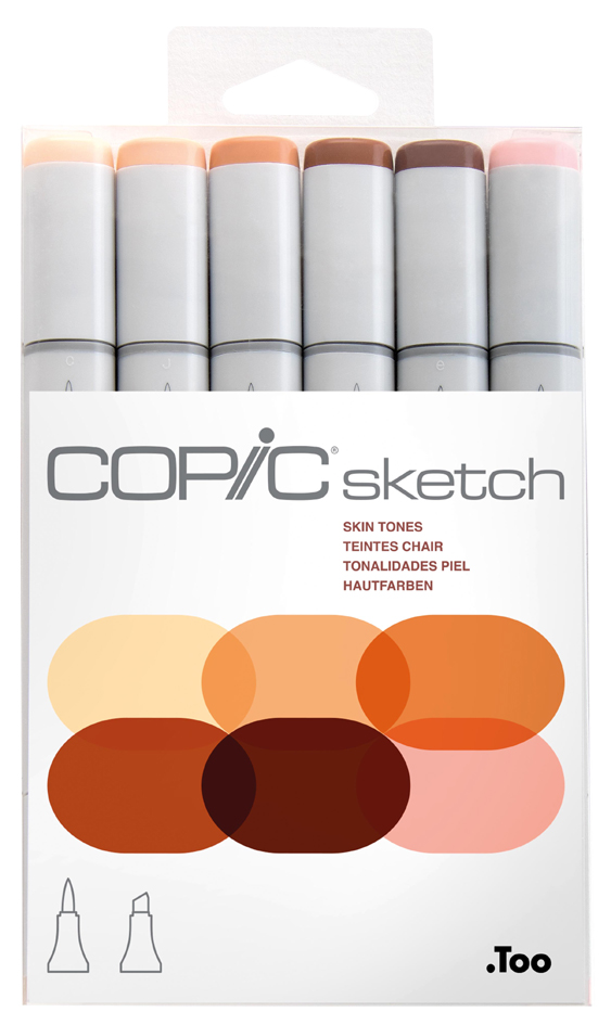 COPIC Marqueur sketch, kit de 6 'Skin tones'