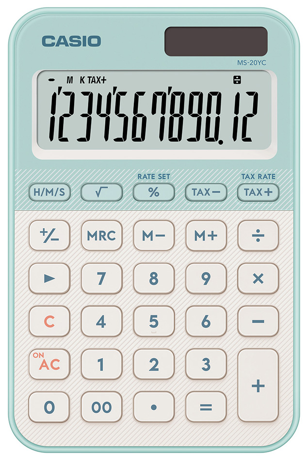 CASIO Calculatrice de bureau MS-20YC-LG, vert