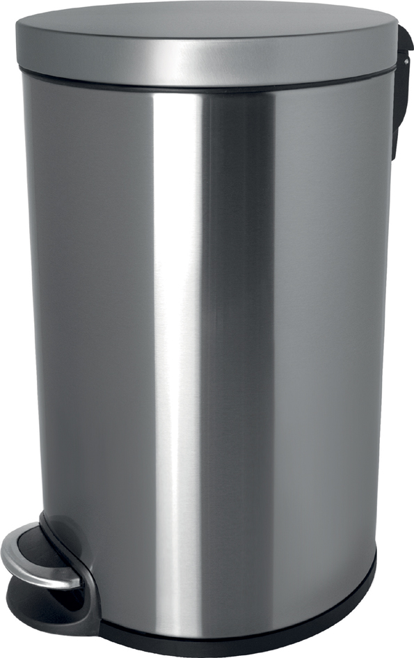 helit Poubelle à pédale 'the silent', 12 litres, argent