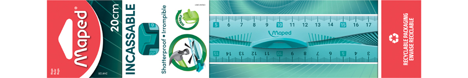 Règle plate Flex, 200 mm dans un étui de protection