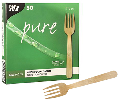 PAPSTAR Fourchette à finger food 'pure', 120 mm, naturel