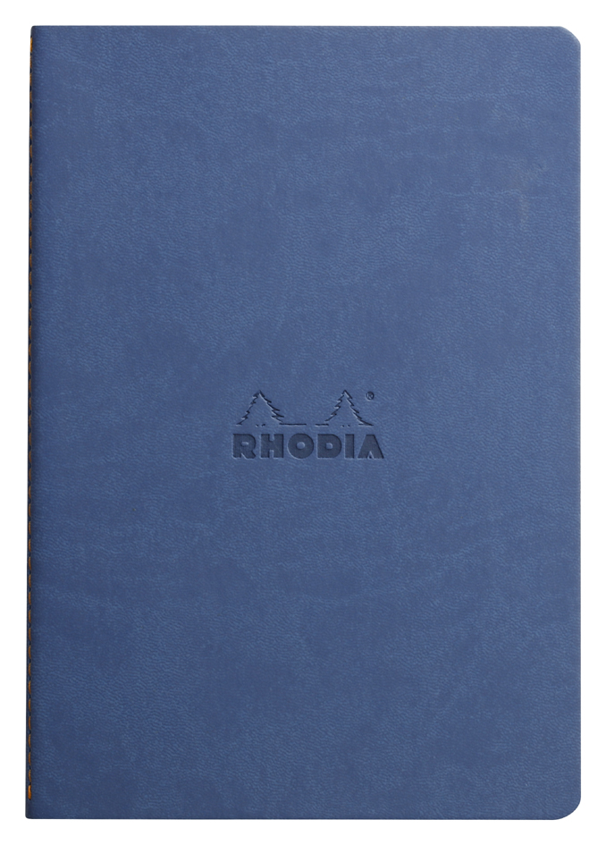 RHODIA Carnet piqûre textile RHODIARAMA, A5, ligné, saphir