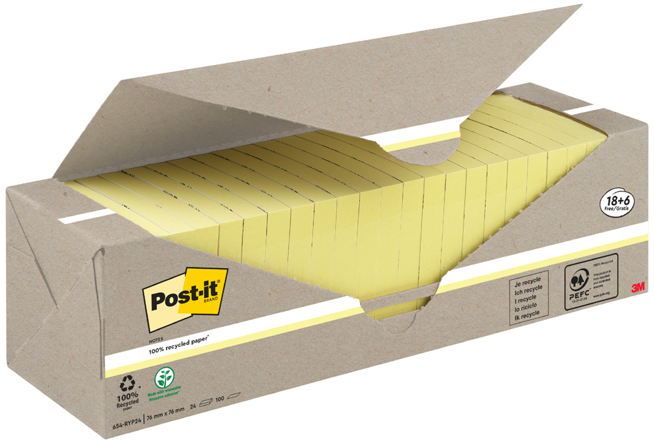 Notes adhésives, recyclés