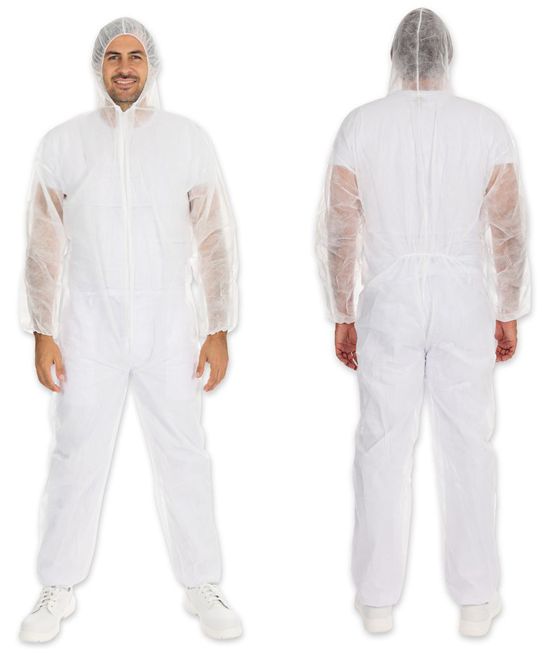 HYGONORM Combinaison en PP LIGHT avec capuche, blanc