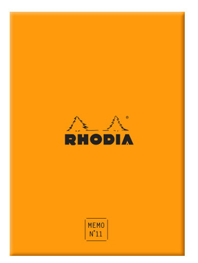 RHODIA Bloc mémo No. 11, 85 x 115 mm, ligné, orange