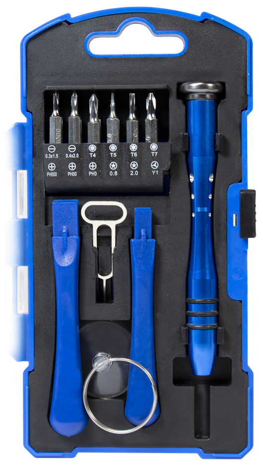 Tournevis avec jeu de 12 embouts + accessoires