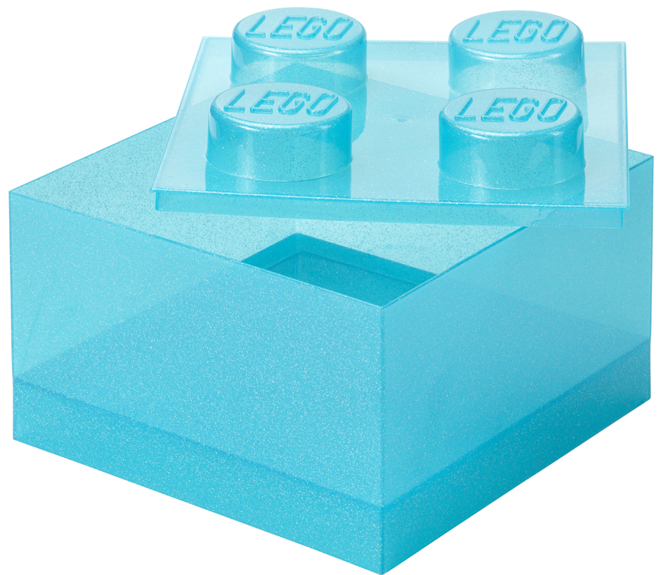 LEGO Brique de rangement STORAGE BRICK 4 GLITTER, bleu clair