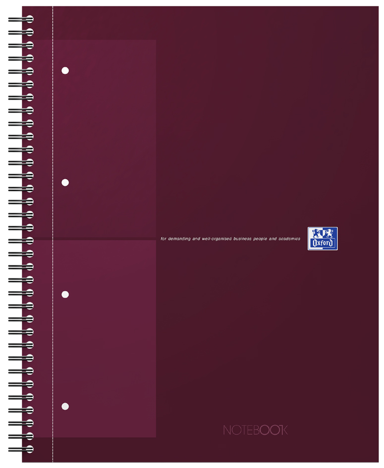 Oxford International Cahier NOTEBOOK, A4, ligné, rouge foncé