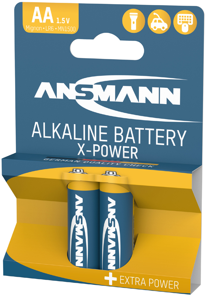 ANSMANN Pile alcaline 'X-Power', Mignon AA, blister de 2