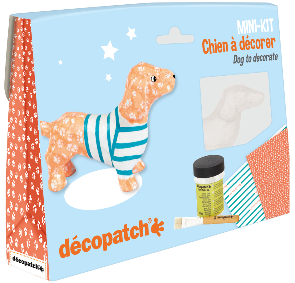 décopatch Kit papier mâché 'Teckel', 5 pièces