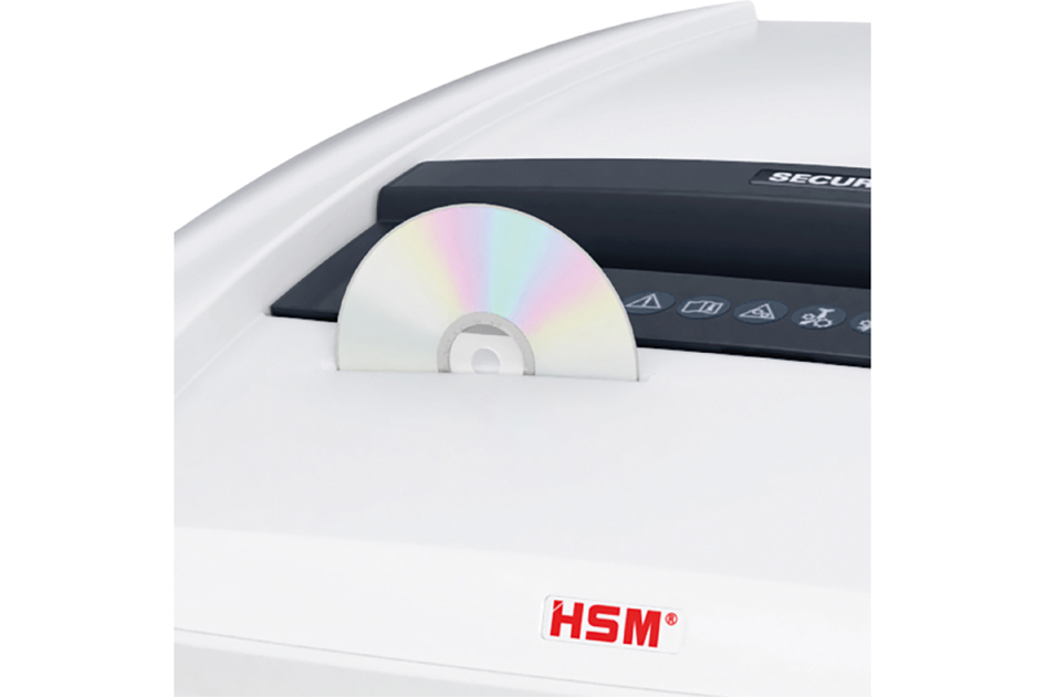 HSM Destructeur de documents P36i, coupe croisée: 4,5x 30 mm particules 4,5 x 30 27 - 29 feuilles P-4/O-4/T-5/E-4/F-1 145 litres blanc prise à contact de securité