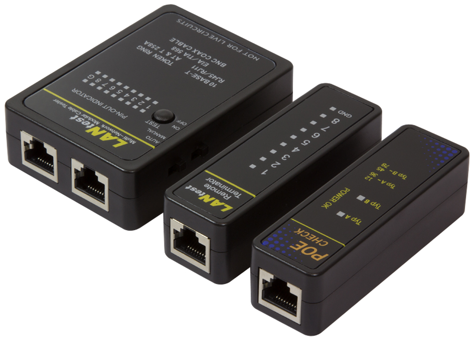 LogiLink testeur de câble réseau avec PoE Finder, noir