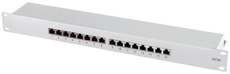 LogiLink Panneau de brassage 19' Cat.6A, 16 ports, 1 U
