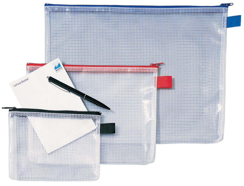 Rexel Sac à fermeture zip Mesh Bags, A4, PVC, noir