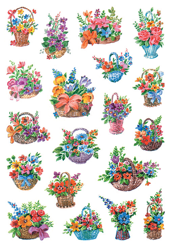 HERMA Autocollants DECOR 'Fleurs dans un panier'