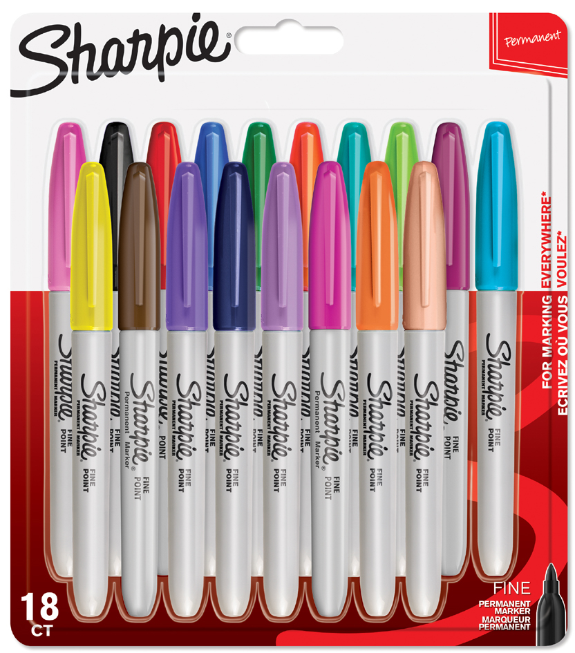 Sharpie Marqueur permanent FINE, blister de 18