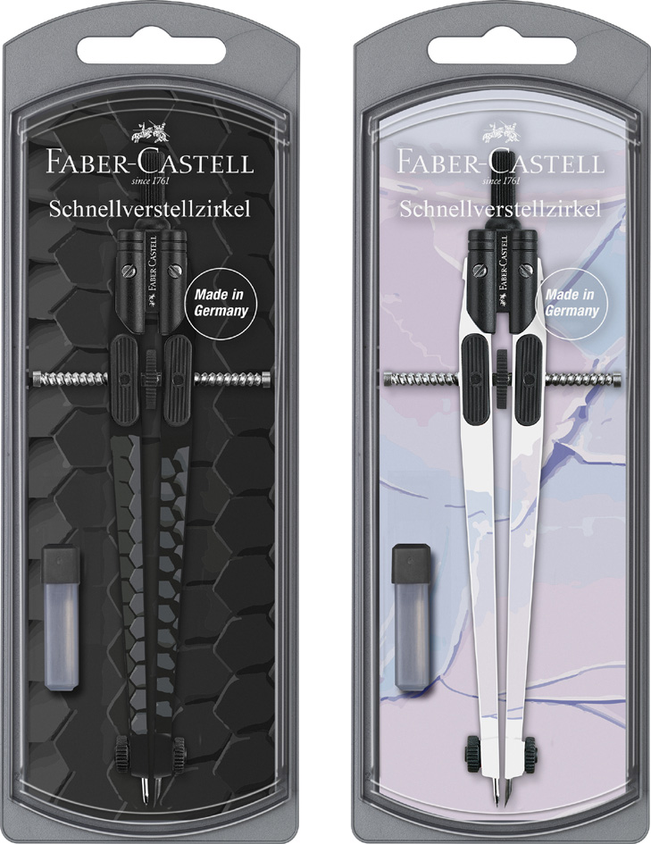 FABER-CASTELL Compas à réglage rapide DARK & BRIGHT, assorti