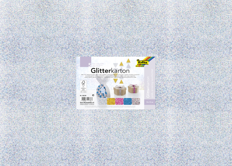 folia Carton à paillettes 'GROS', 500 x 700 mm, 300 g/m2