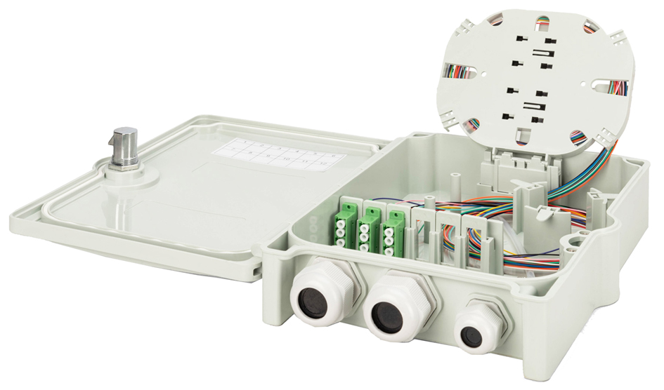 Boîtier de raccordement FTTH/FTTB, vue détaillée
