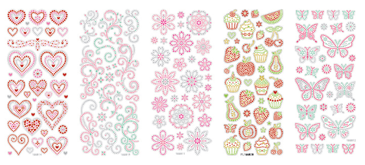 Sticker cristal "été", motifs