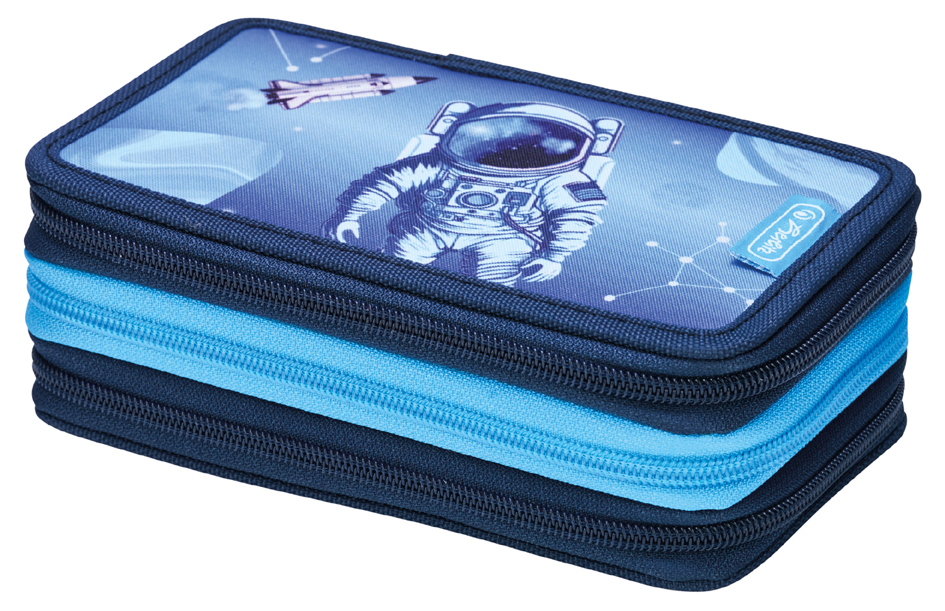 herlitz Étui scolaire triple 'Cosmic Explorer', 31 pièces