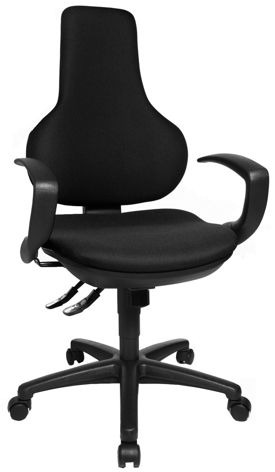 Fauteuil de bureau "Ergo Point SY", noir avec un accoudoir optionnel type Q3