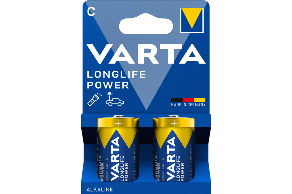 VARTA Pile alcaline Longlife Power, Baby (C), 2 pièces