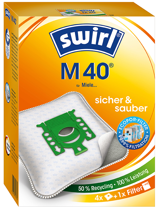 swirl Sac d'aspirateur M 40, avec filtre EcoPor