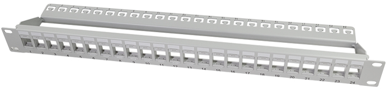LogiLink Panneau de brassage keystone 19', non blindé, gris