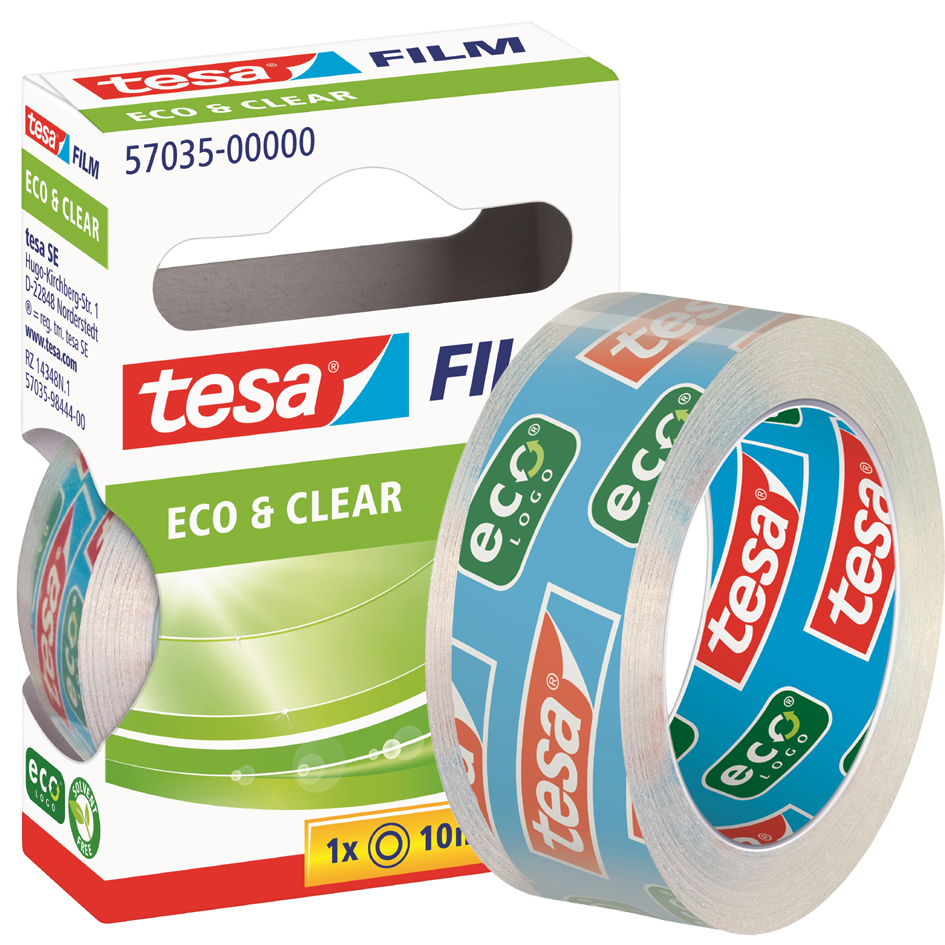 tesa Film Ruban adhésif Eco & Clear, 15 mm x 10m,transparent