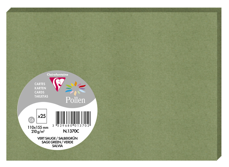 Pollen by Clairefontaine Carte C6, vert sauge