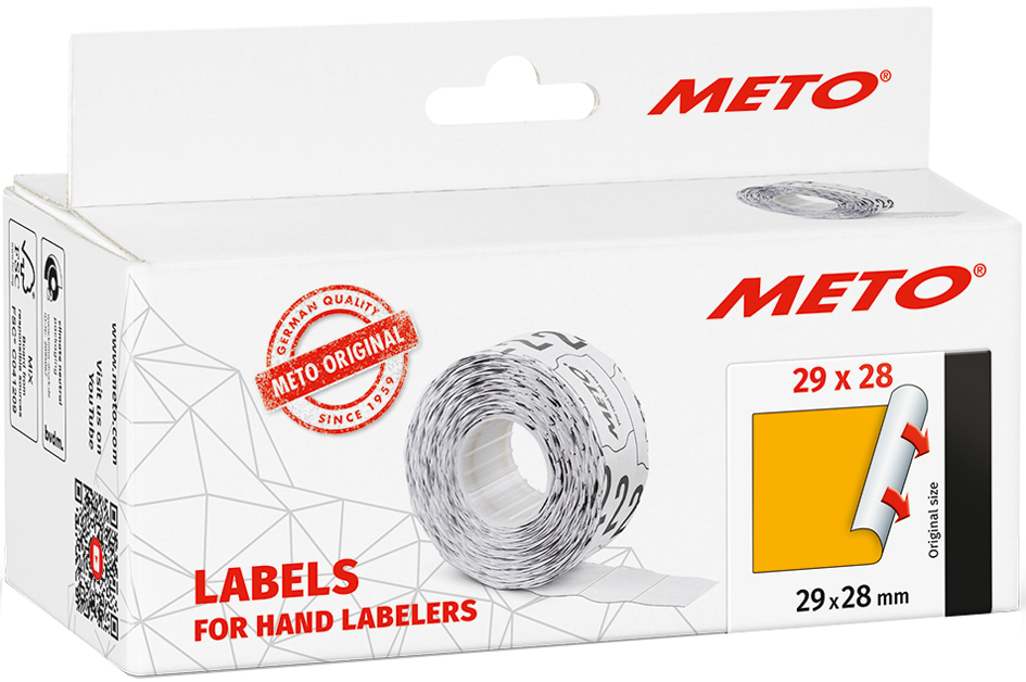 METO Étiquette pour étiqueteuse de prix, 29 x 28 mm, orange