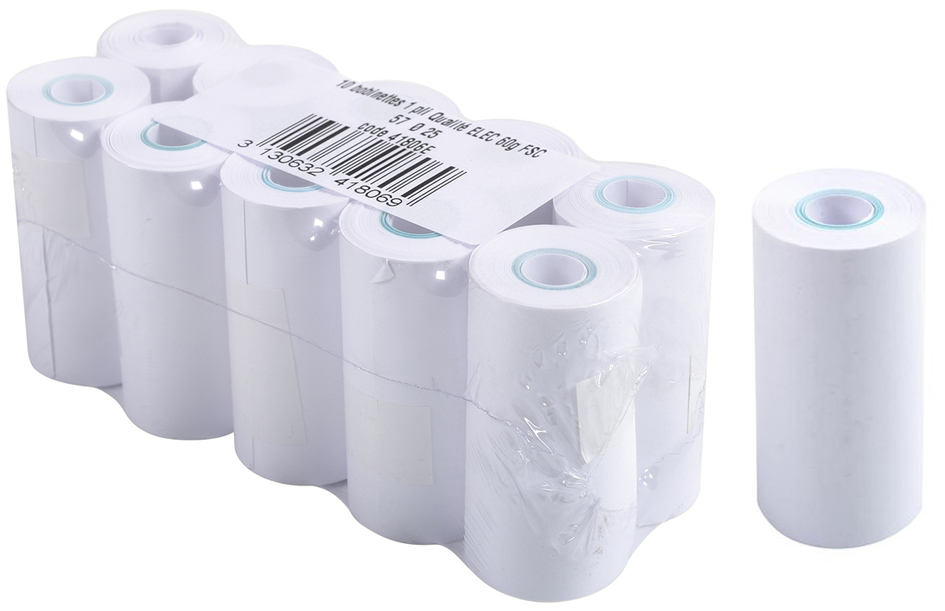 EXACOMPTA Bobine pour caisse, 57 mm x 6,5 mm, extra blanc