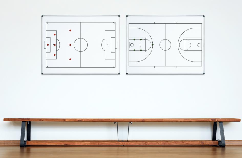 Bi-Office Tableau blanc mural terrain de basket 600 x 540 m