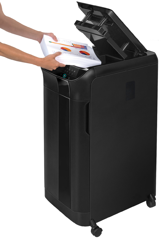 Visuel de référence: Destructeur de documents AutoMax 550C,  avec entrée de papier ouverte