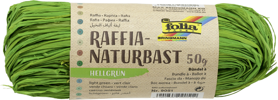 folia Raphia naturel, 50 g, vert clair