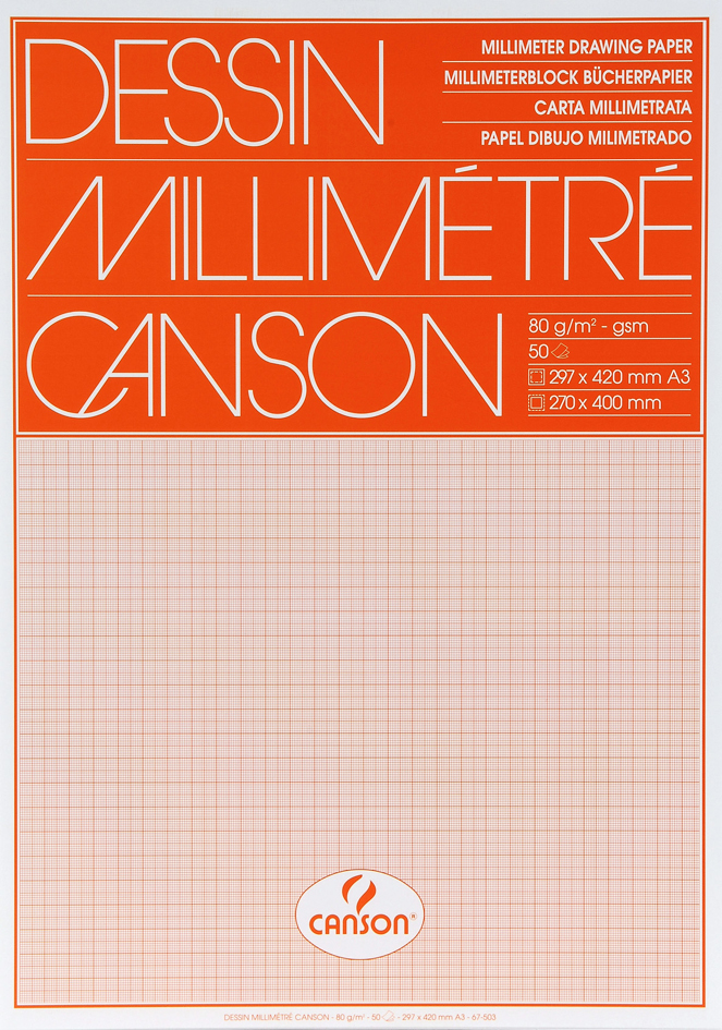 CANSON Papier millimétré, 650 x 500 mm, 90 g/m2