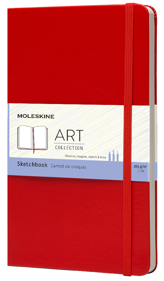 Visuel de référence : carnet de croquis, rouge écarlate