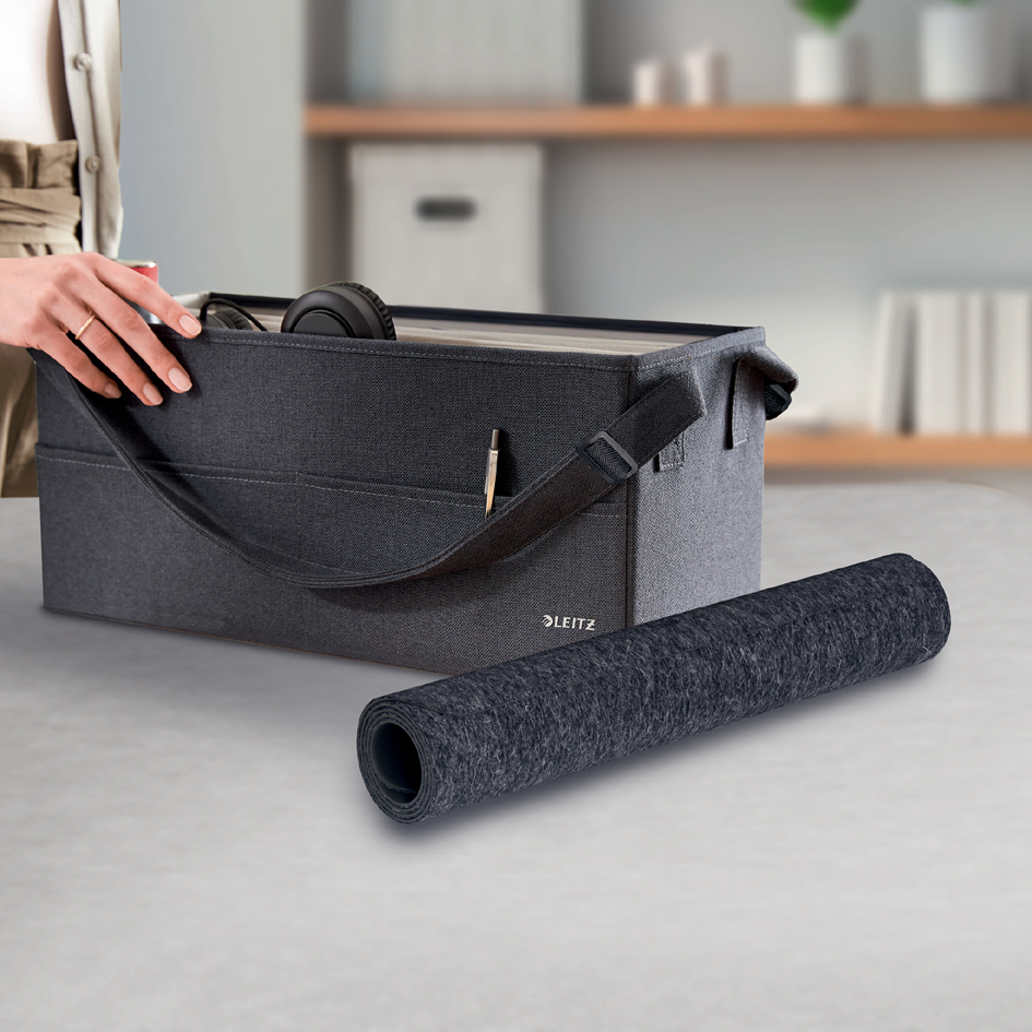 LEITZ Sous-main, 700 x 360 mm, en feutre, gris foncé