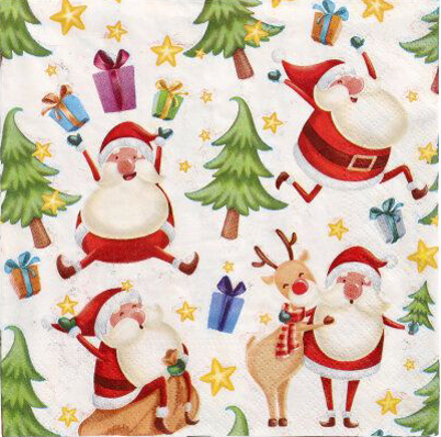 PAPSTAR Serviette à motif de Noël 'Happy Santa'