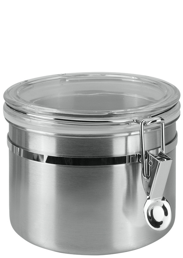 metaltex Boîte de conservation, 0,7 L, rond, inox, argent