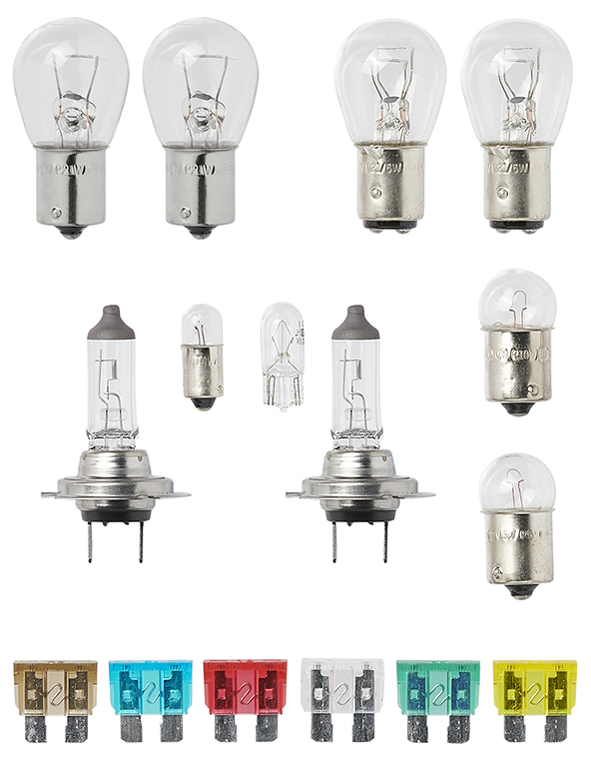 Coffret d'ampoules de rechange de voiture H7, 16 pièces - contenu