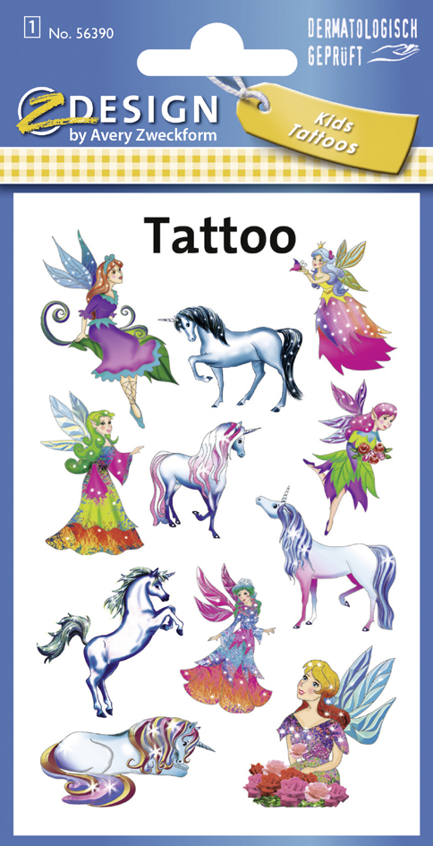 ZDesign KIDS Tatouages 'elfes, licornes', coloré