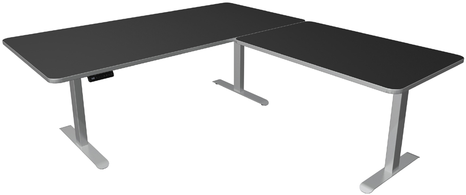Visuel de référence : Table de bureau assis-debout avec élément d'angle "Move 3 Premium", anthracite