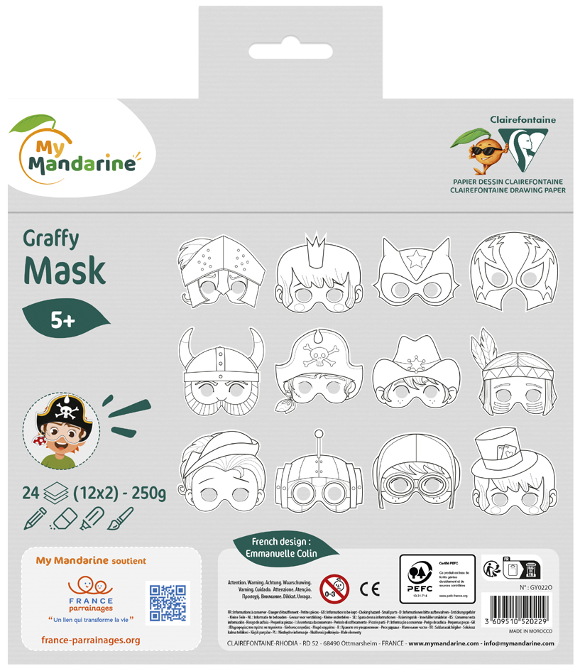 Carnet de coloriage de masques Graffy Pop Mask "Boy"