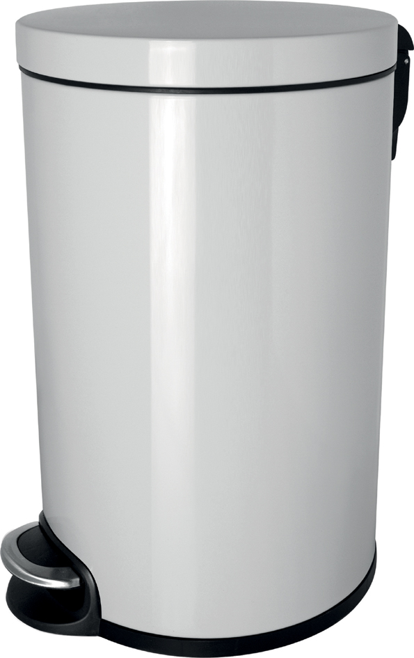 helit Poubelle à pédale 'the silent', 20 litres, blanc