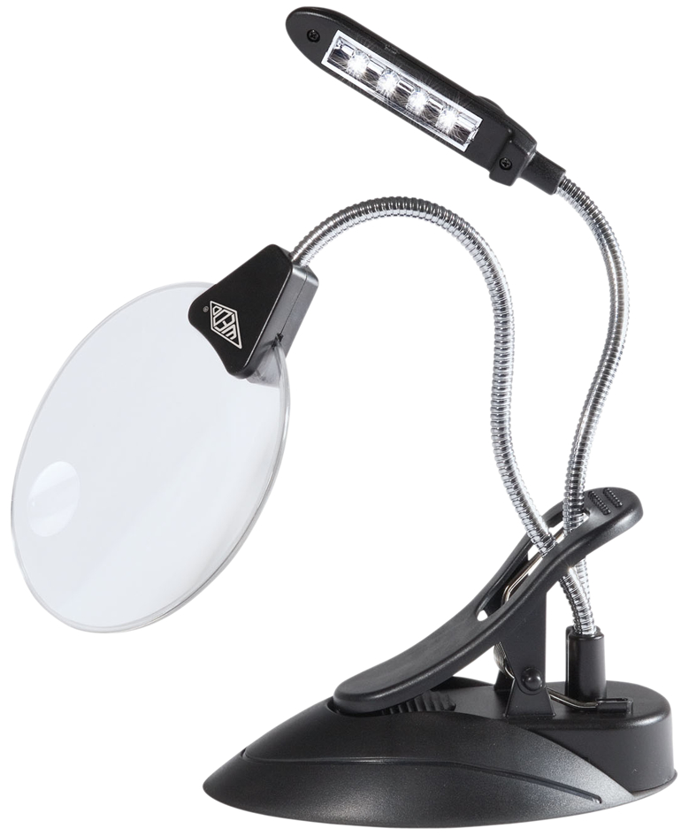 WEDO Loupe de table avec lampe LED, avec serre-joint, noir