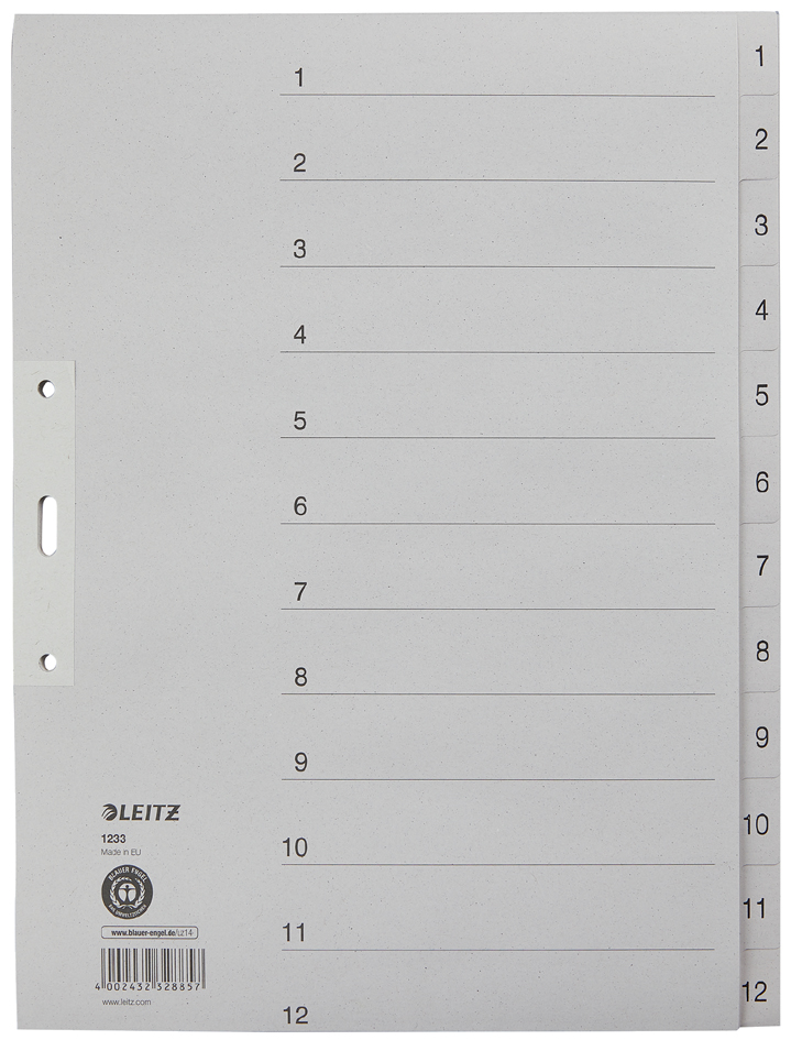 LEITZ Intercalaires en papier naturel, numéroté, format A4
