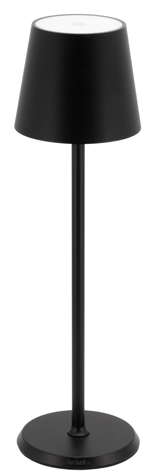 Securit Lampe de table à LED rechargeable FELINE, noir
